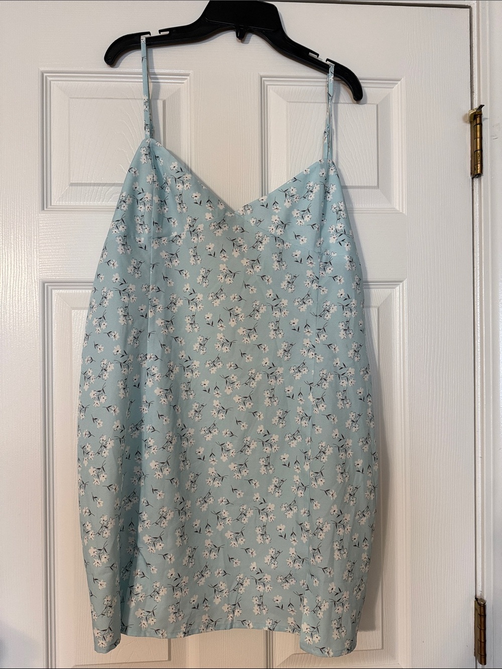 Women's Light Blue Floral Finesse Slip Tank Top